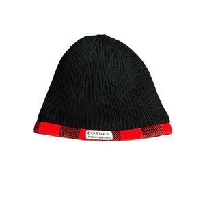 Edtrek outdoors reversible black red plaid hunting duck fishing beanie hat